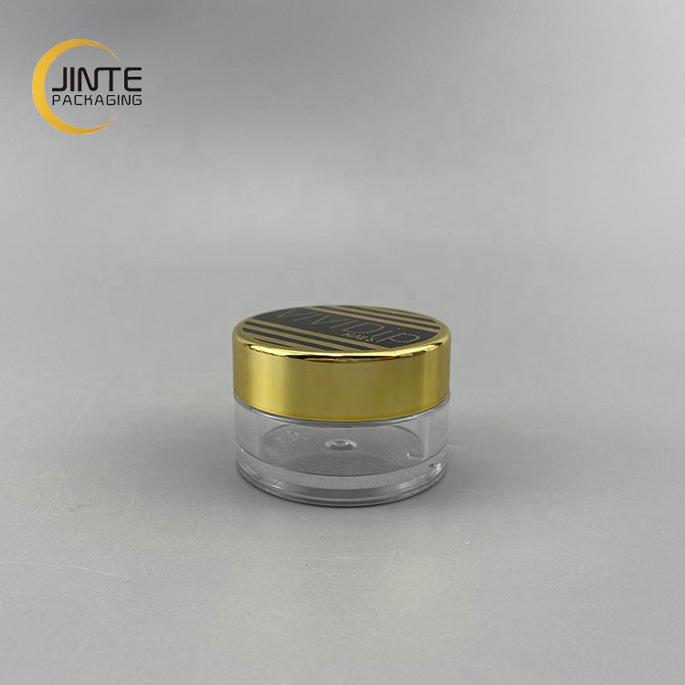 In Stock 10g 15g Luxury Recyclable PETG Plastic Shiny Gold With Clear Body For Cream Samples