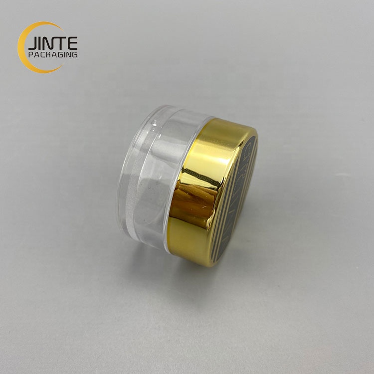 In Stock 10g 15g Luxury Recyclable PETG Plastic Shiny Gold With Clear Body For Cream Samples