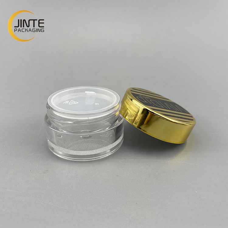 In Stock 10g 15g Luxury Recyclable PETG Plastic Shiny Gold With Clear Body For Cream Samples