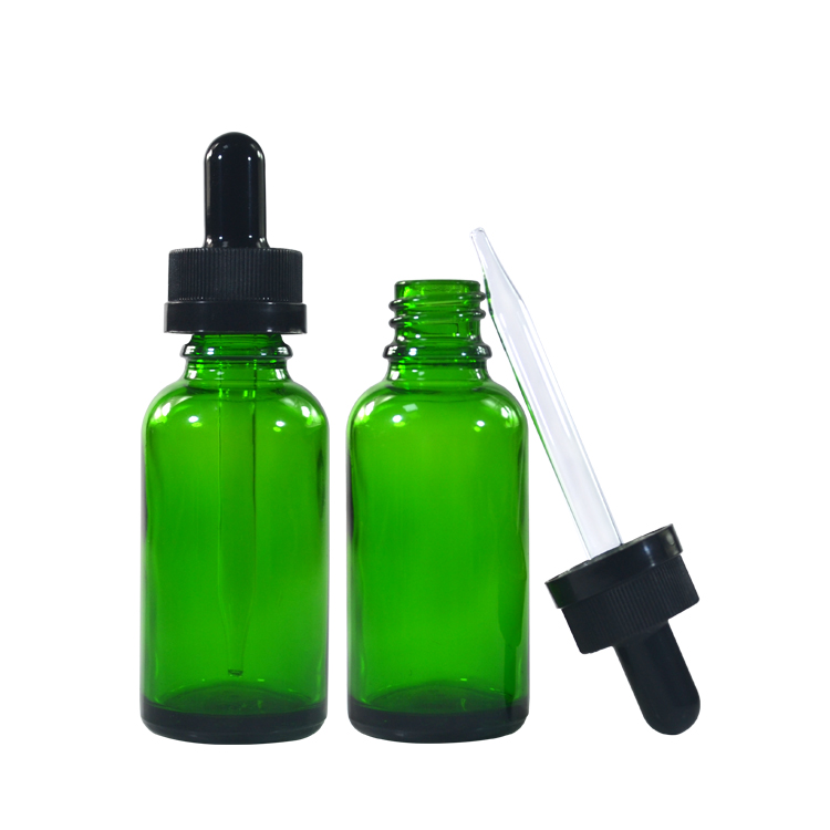 In Stock 10ml 15ml 20ml 30ml 50ml 100ml Clear Blue Brown Green Glass Dropper Bottle with Screw Cap