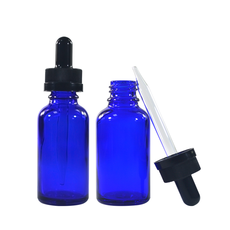 In Stock 10ml 15ml 20ml 30ml 50ml 100ml Clear Blue Brown Green Glass Dropper Bottle with Screw Cap