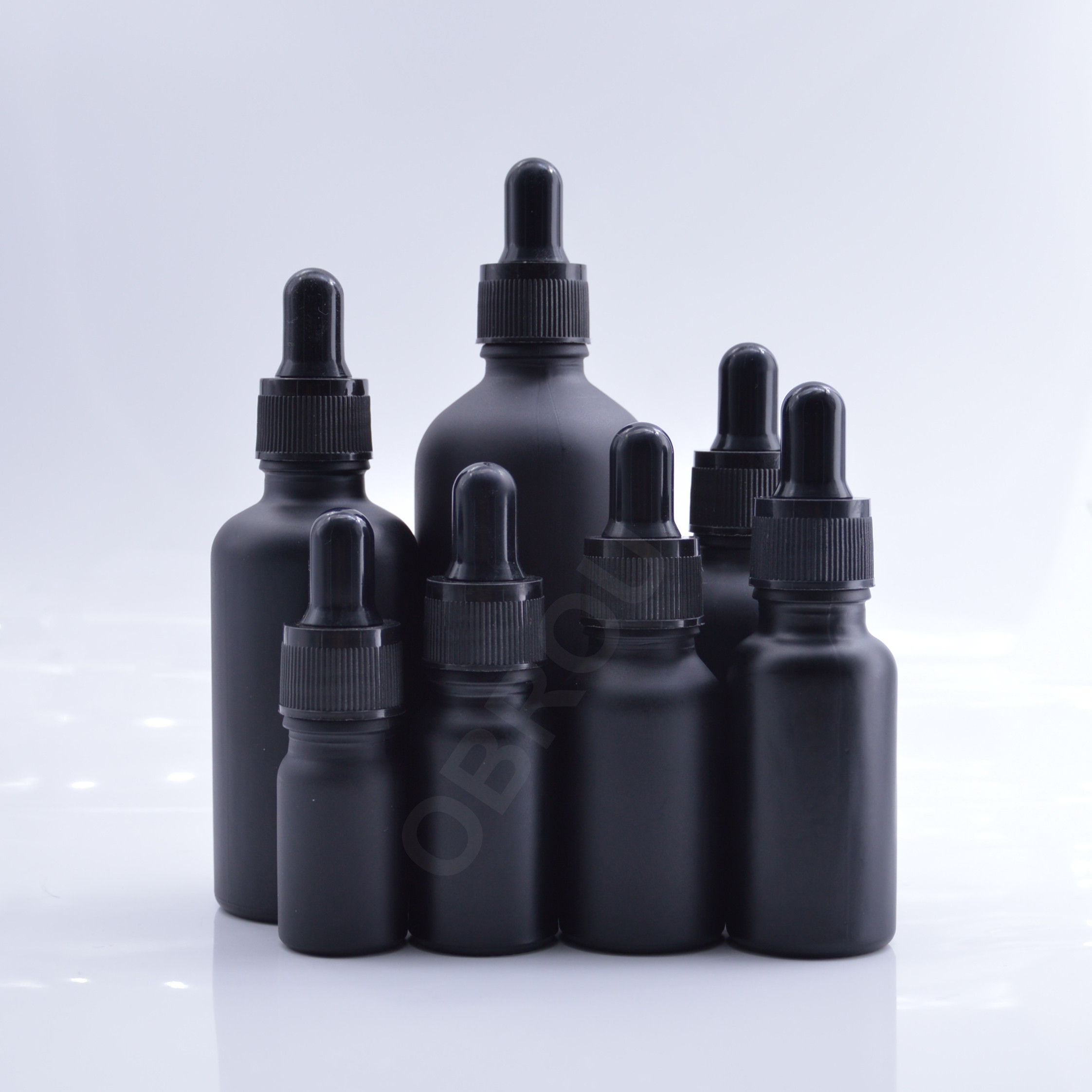 In Stock, 10ml 15ml 30ml 50ml 100ml matte black glass dropper bottle empty essential oil bottle liquid bottles