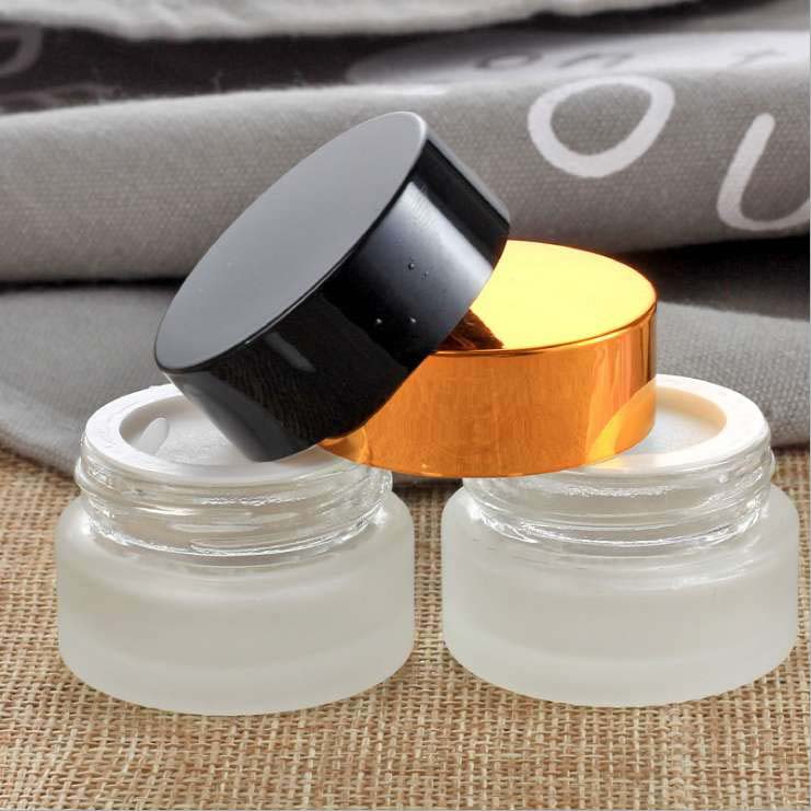 In Stock 20g 30g 50g 100g Clear Frosted Matte Cosmetic Packaging Round Container Cream Empty Glass Jar With Lid