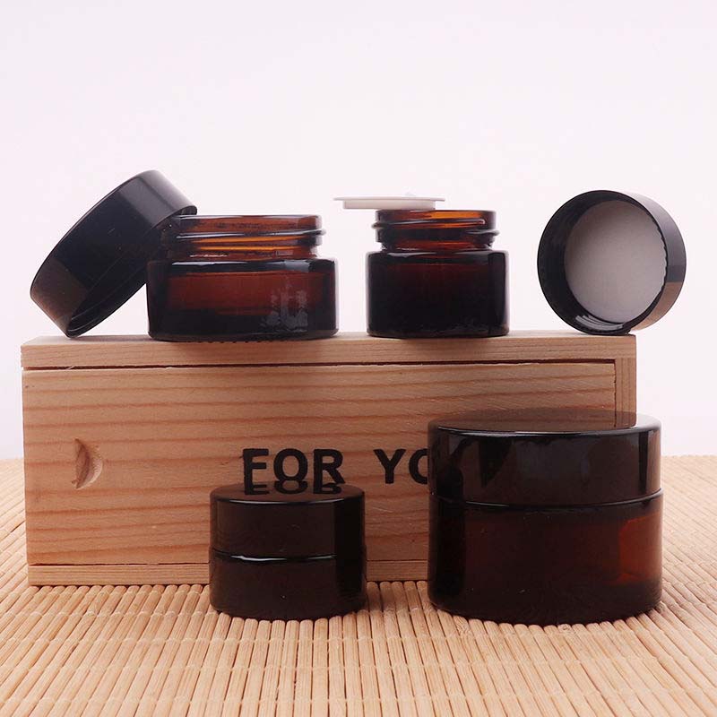 In Stock 20g 30g 50g 100g Clear Frosted Matte Cosmetic Packaging Round Container Cream Empty Glass Jar With Lid