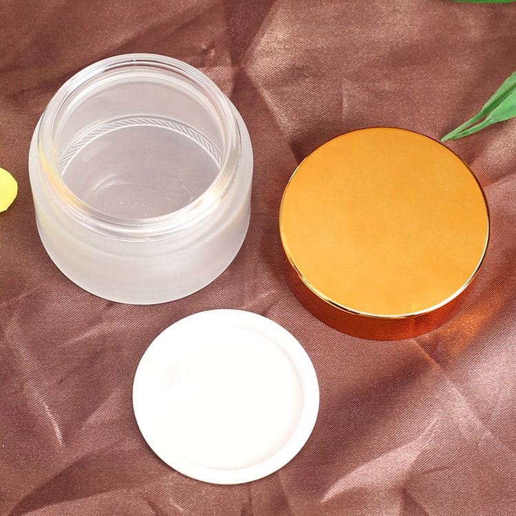 In Stock 20g 30g 50g 100g Clear Frosted Matte Cosmetic Packaging Round Container Cream Empty Glass Jar With Lid