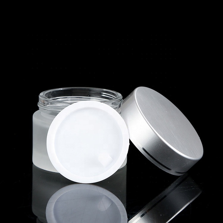 In Stock 20g 30g 50g 100g Clear Frosted Matte Cosmetic Packaging Round Container Cream Empty Glass Jar With Lid