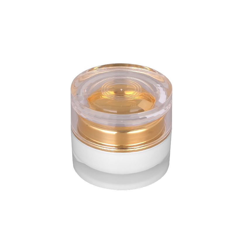 In Stock 20g Empty White Acrylic Cream Jar with Clear Lid for Skin Care