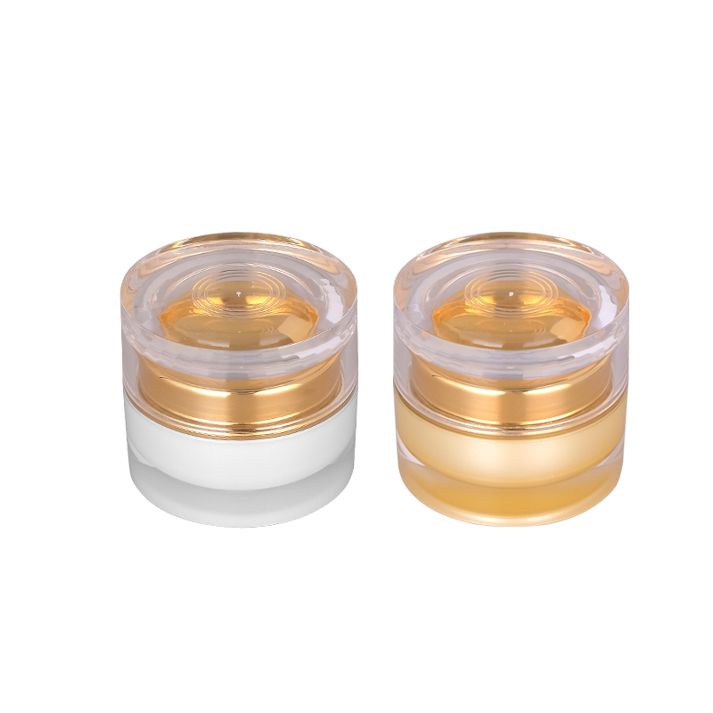 In Stock 20g Empty White Acrylic Cream Jar with Clear Lid for Skin Care