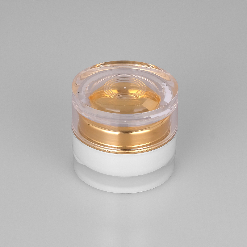 In Stock 20g Empty White Acrylic Cream Jar with Clear Lid for Skin Care