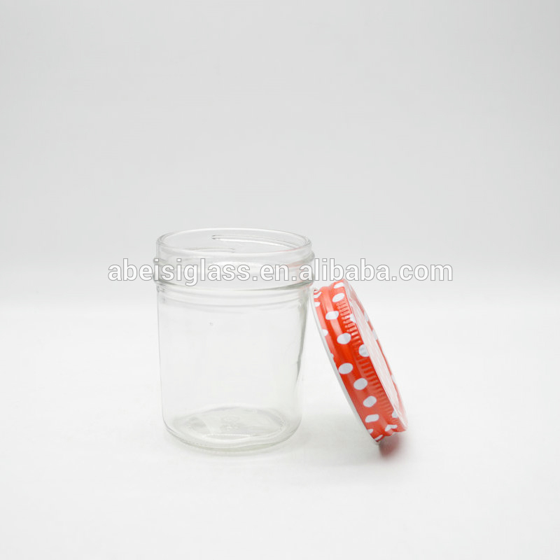 In Stock ! 210ml clear caviar jar honey glass jar mason cup hot sauce jam jar with curled tinplate lid