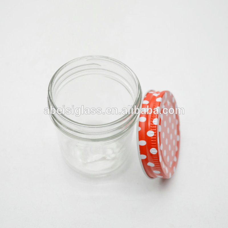 In Stock ! 210ml clear caviar jar honey glass jar mason cup hot sauce jam jar with curled tinplate lid