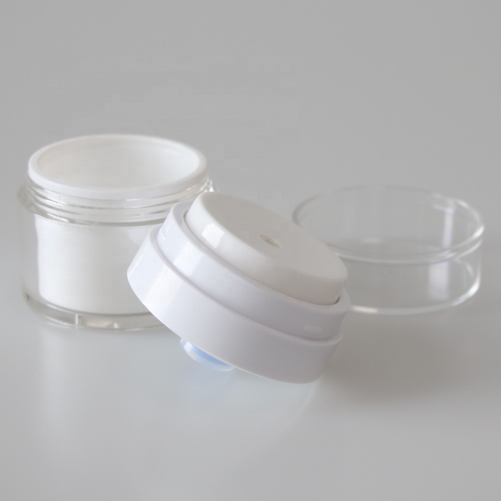 In Stock 30g Luxury Cosmetic Pump Lid Plastic Acrylic Airless Cream Jar For Skin Care Cream