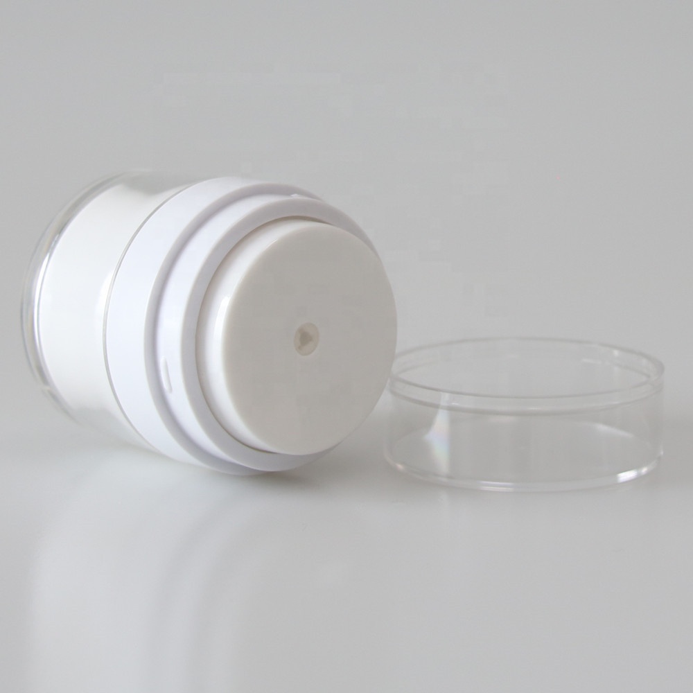 In Stock 30g Luxury Cosmetic Pump Lid Plastic Acrylic Airless Cream Jar For Skin Care Cream
