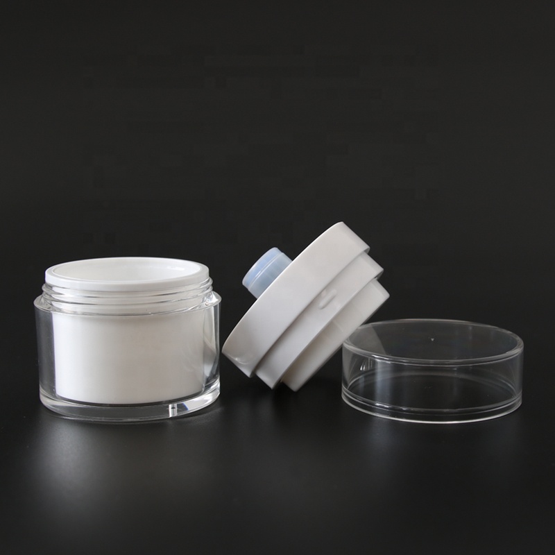 In Stock 30g Luxury Cosmetic Pump Lid Plastic Acrylic Airless Cream Jar For Skin Care Cream