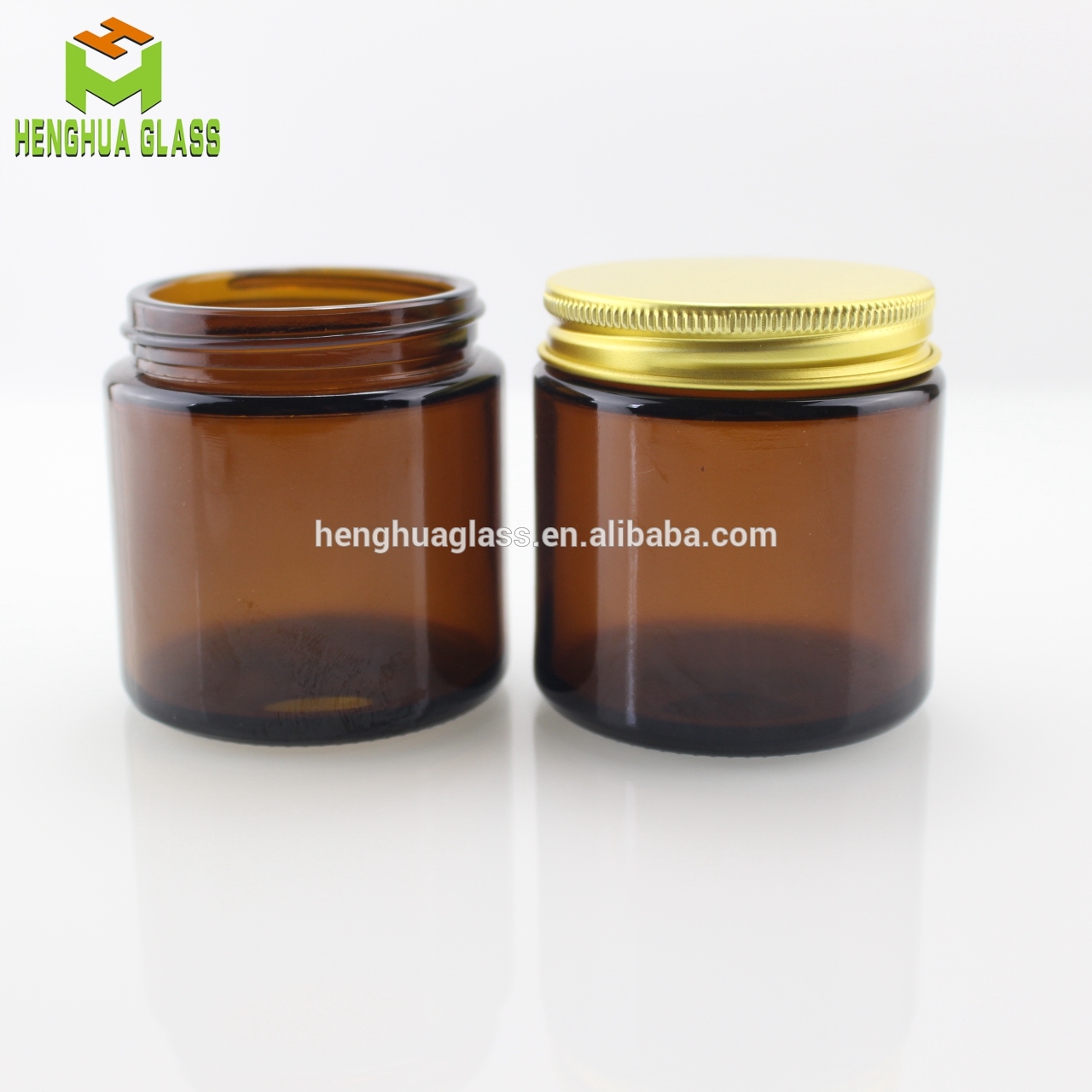 In Stock 4oz 120ml Amber Glass Candle Jar With Aluminum Screwl Lid Wholesale Candle Decorated Glass Jar