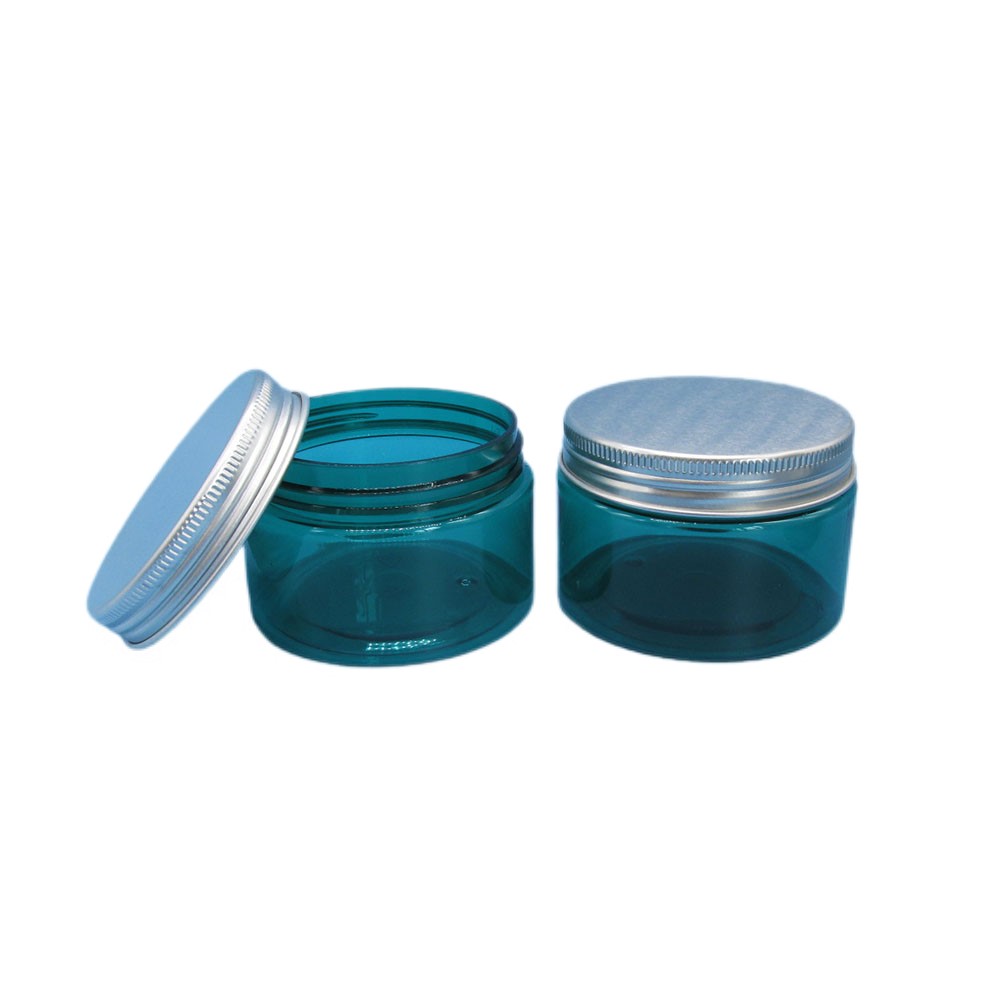 In Stock 4oz PET jar 4 oz 120ml Round Clear PET Plastic Jar with Silver Aluminum Lid