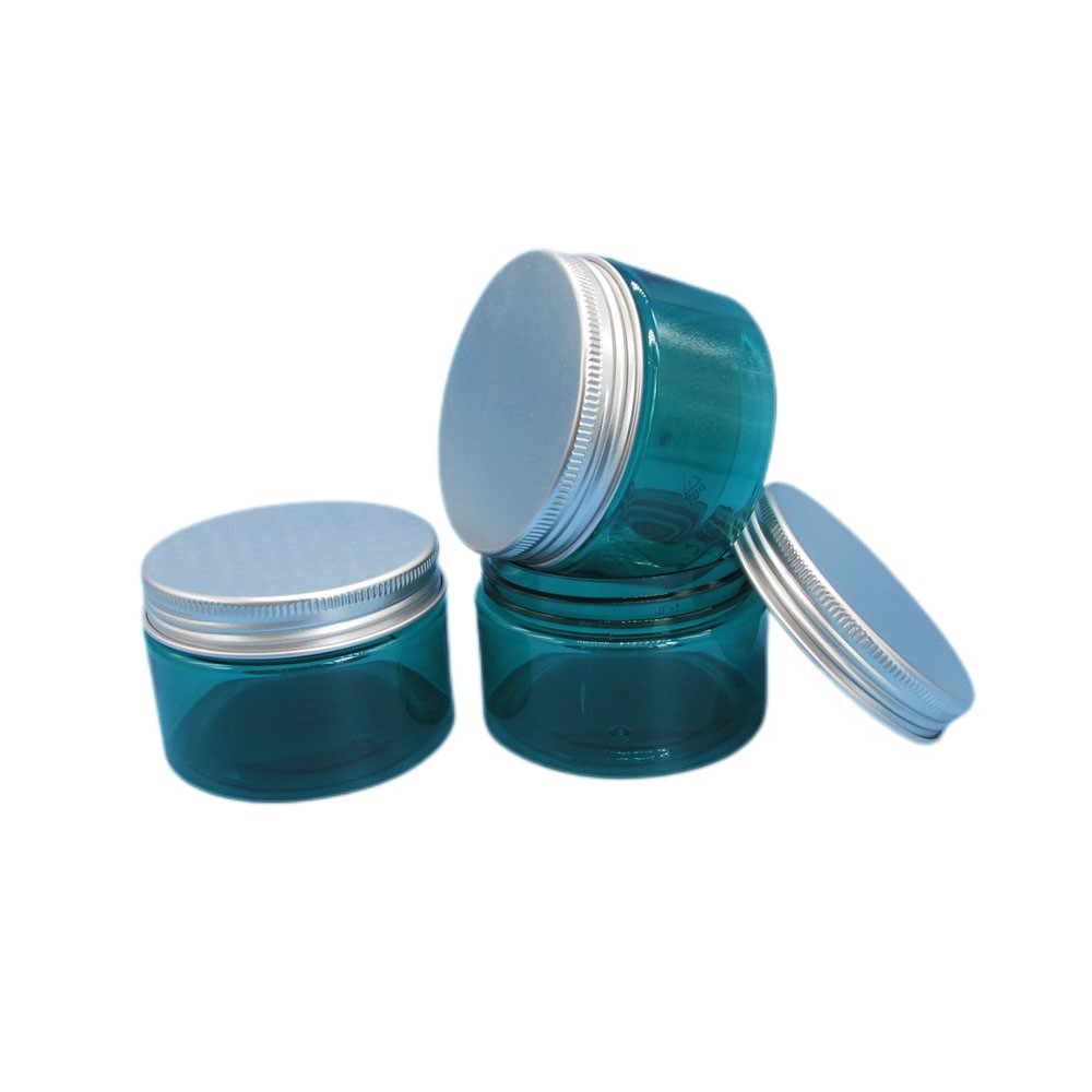 In Stock 4oz PET jar 4 oz 120ml Round Clear PET Plastic Jar with Silver Aluminum Lid