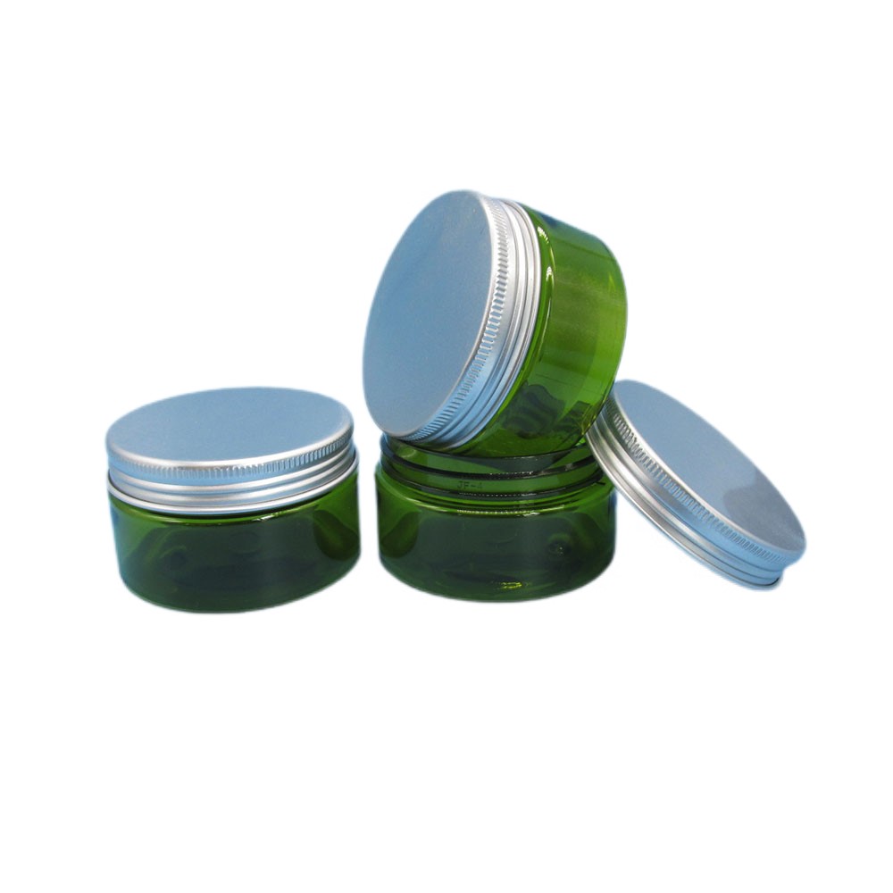 In Stock 4oz PET jar 4 oz 120ml Round Clear PET Plastic Jar with Silver Aluminum Lid