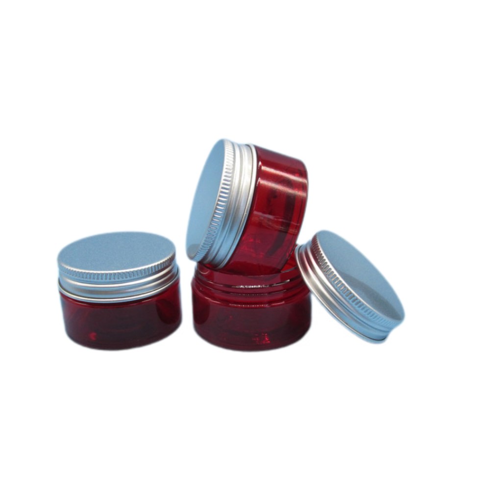 In Stock 4oz PET jar 4 oz 120ml Round Clear PET Plastic Jar with Silver Aluminum Lid
