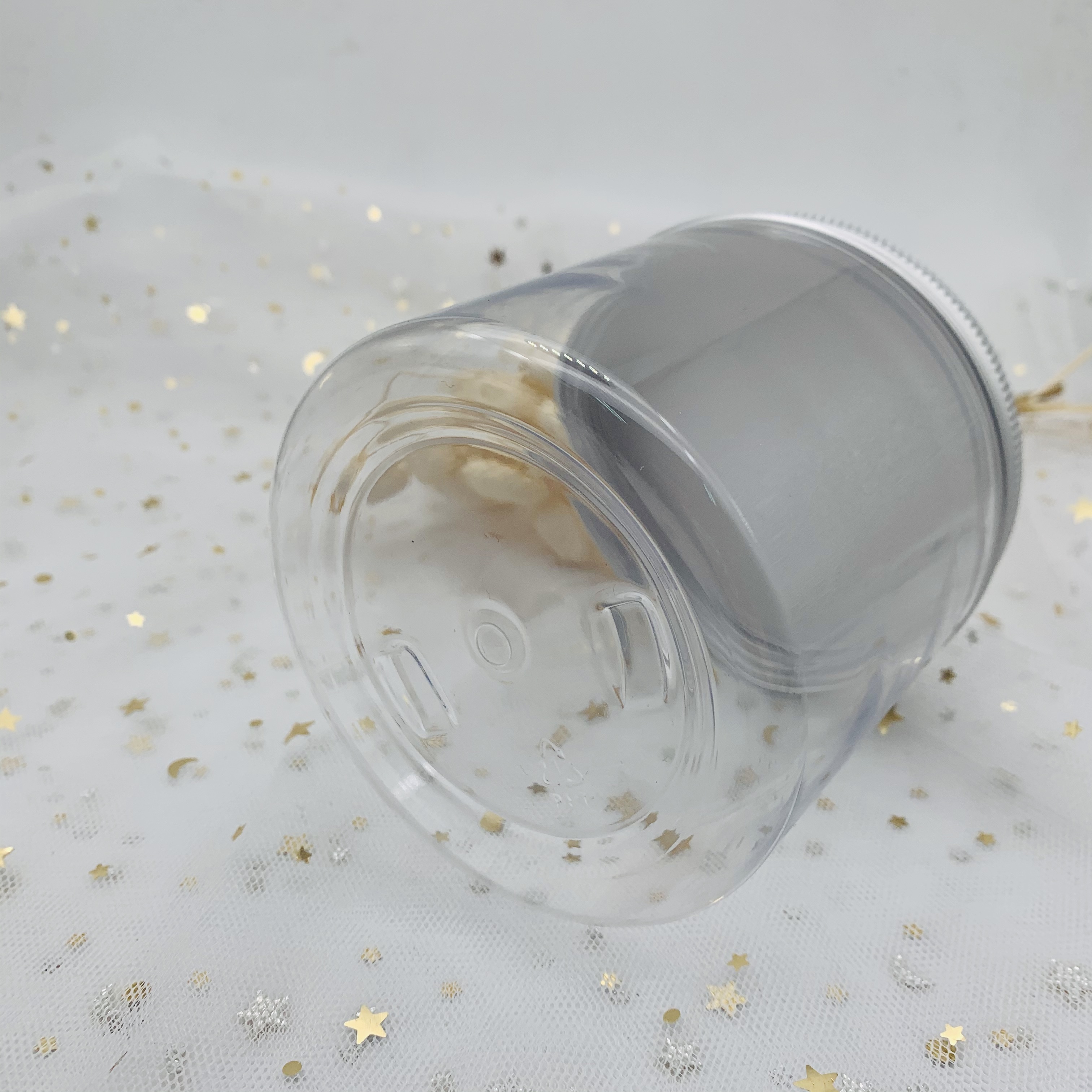 In Stock 500ml Clear Empty Plastic Jar with Aluminum Lid