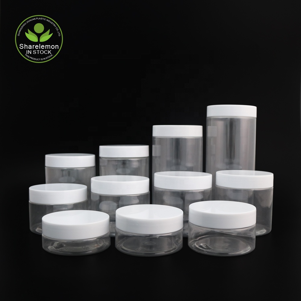 In Stock 50ml 80ml 100ml 120ml 150ml 200ml 250ml 300ml 400ml 500ml Pet Plastic Jars For Food Or Cream Packaging