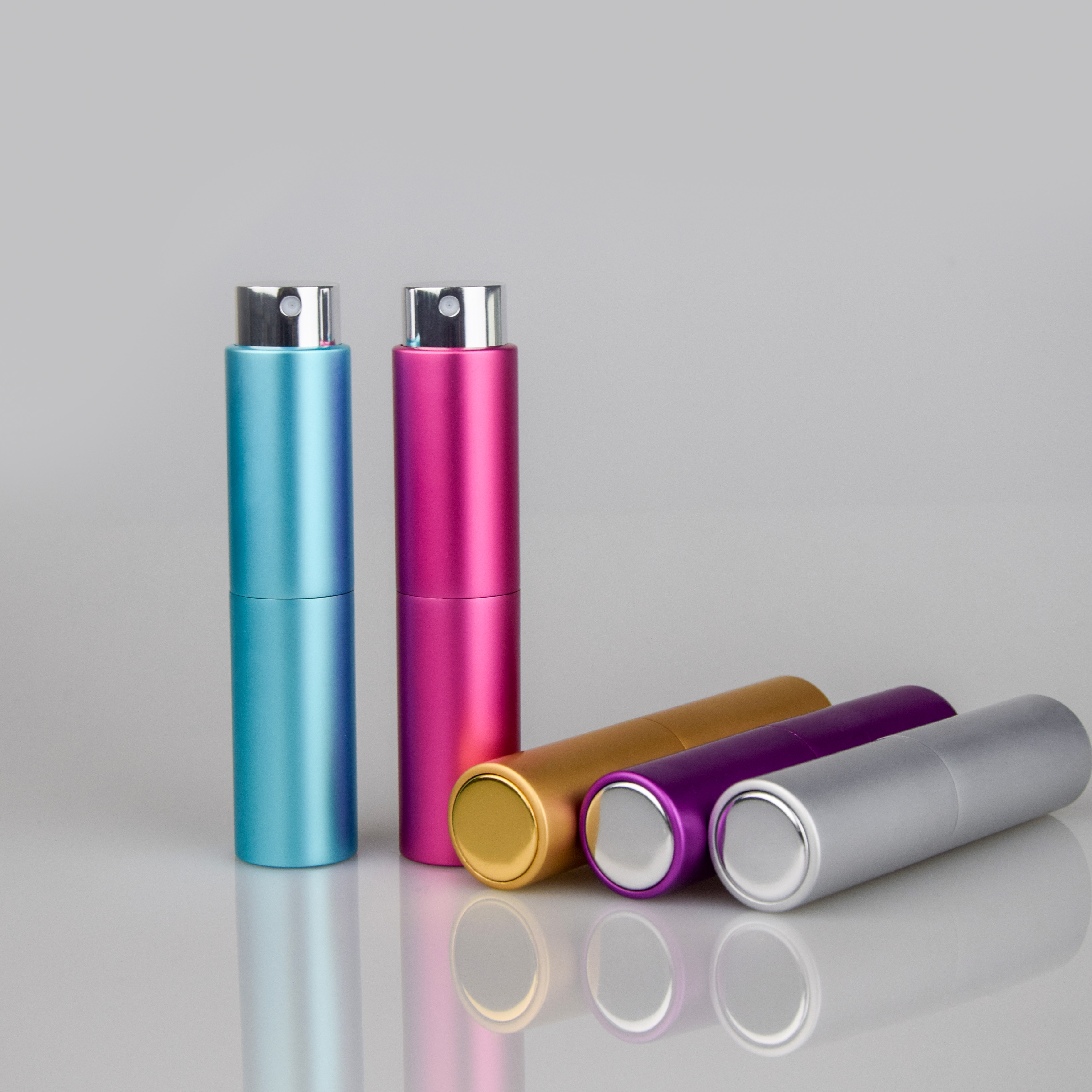 In Stock 5Ml 8Ml 10Ml 15Ml 20Ml Refillable Spray Aluminum Twist Up Atomizer Perfume Bottles