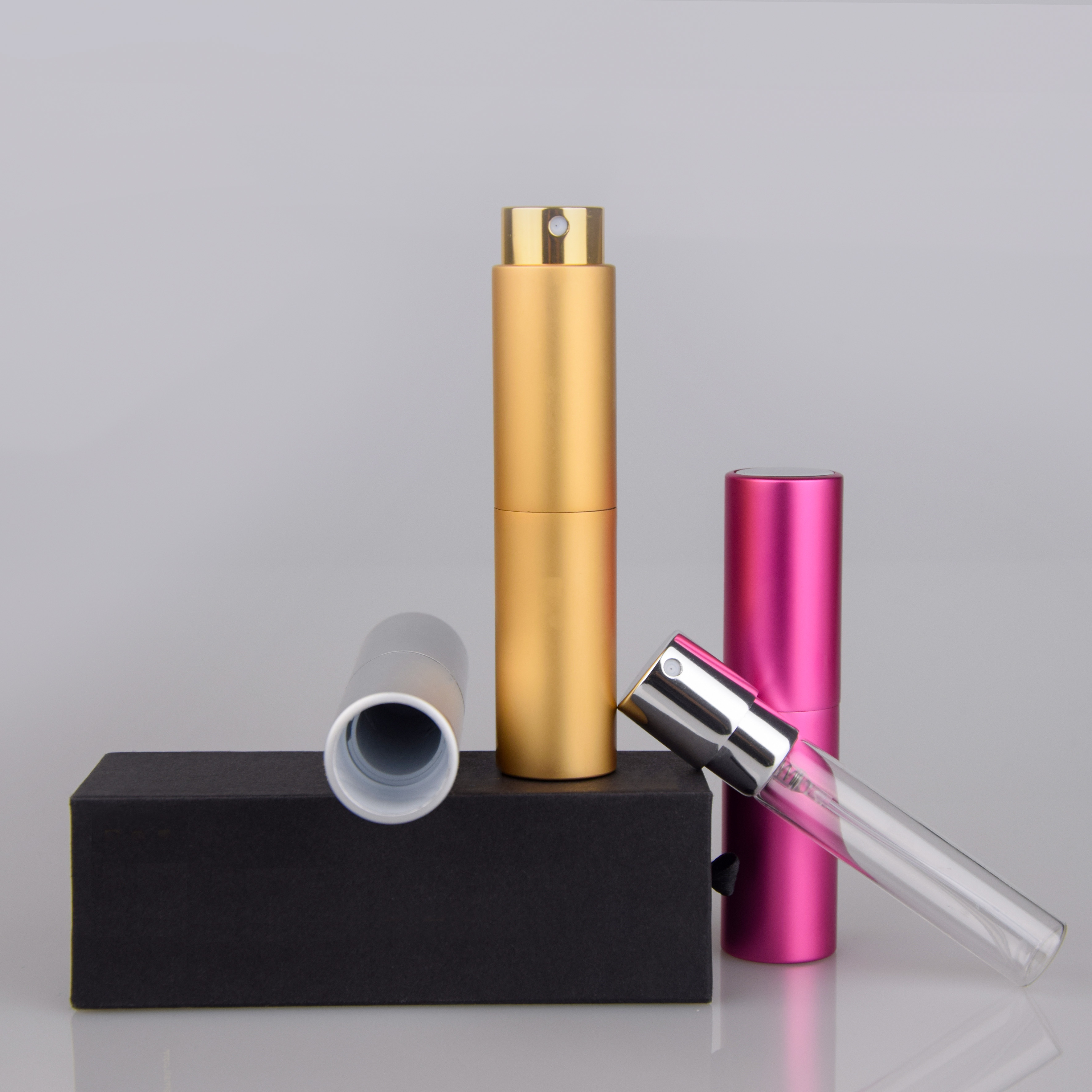 In Stock 5Ml 8Ml 10Ml 15Ml 20Ml Refillable Spray Aluminum Twist Up Atomizer Perfume Bottles