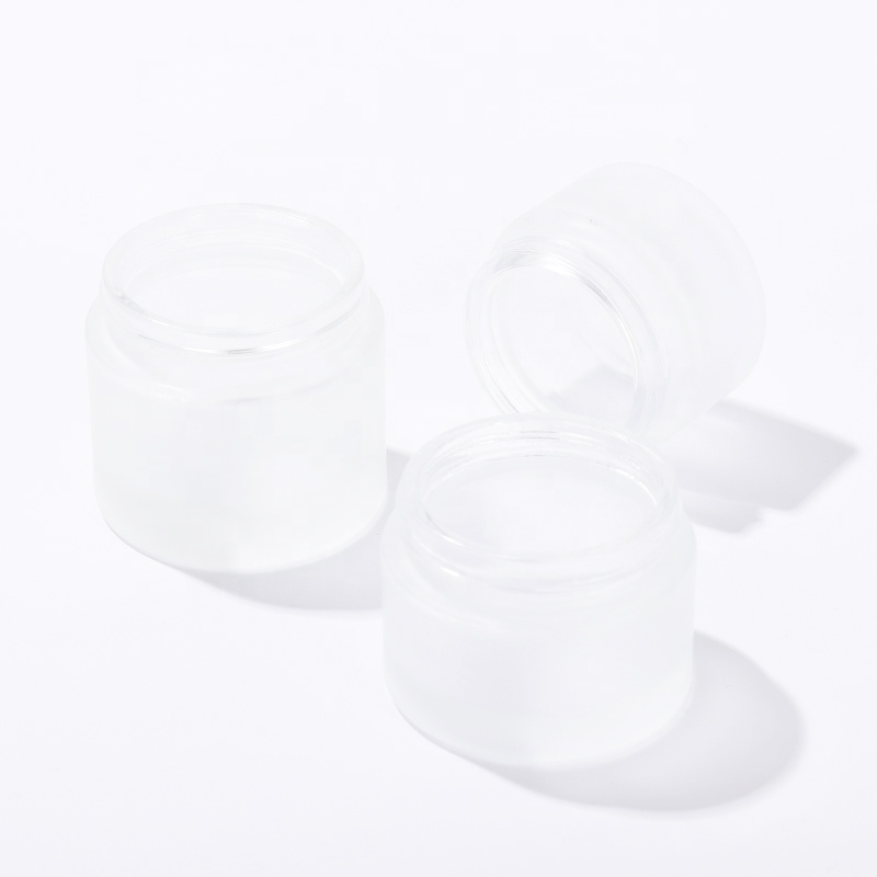 In Stock 5g 10g 15g 20g 25g 30g 50g 60g 100g face cream bottle frosted glass cosmetic jar with bamboo cap