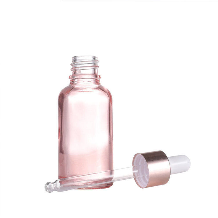 In Stock 5ml 10ml 15ml 20ml 30ml 50ml 100ml Rose Gold Glass Dropper Bottles Rose Golden lids
