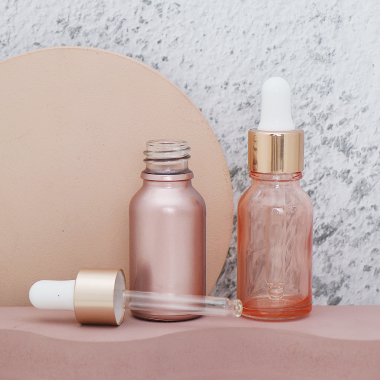 In Stock! 5ml 10ml 15ml 20ml 30ml 50ml 100ml glass rose gold dropper bottle for essential oil cosmetics