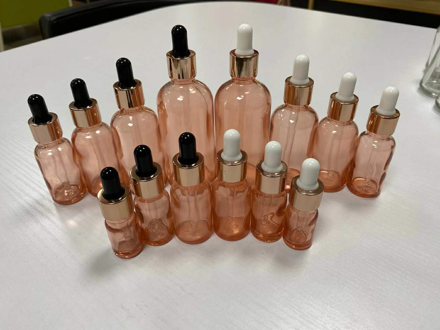 In Stock! 5ml 10ml 15ml 20ml 30ml 50ml 100ml glass rose gold dropper bottle for essential oil/cosmetics