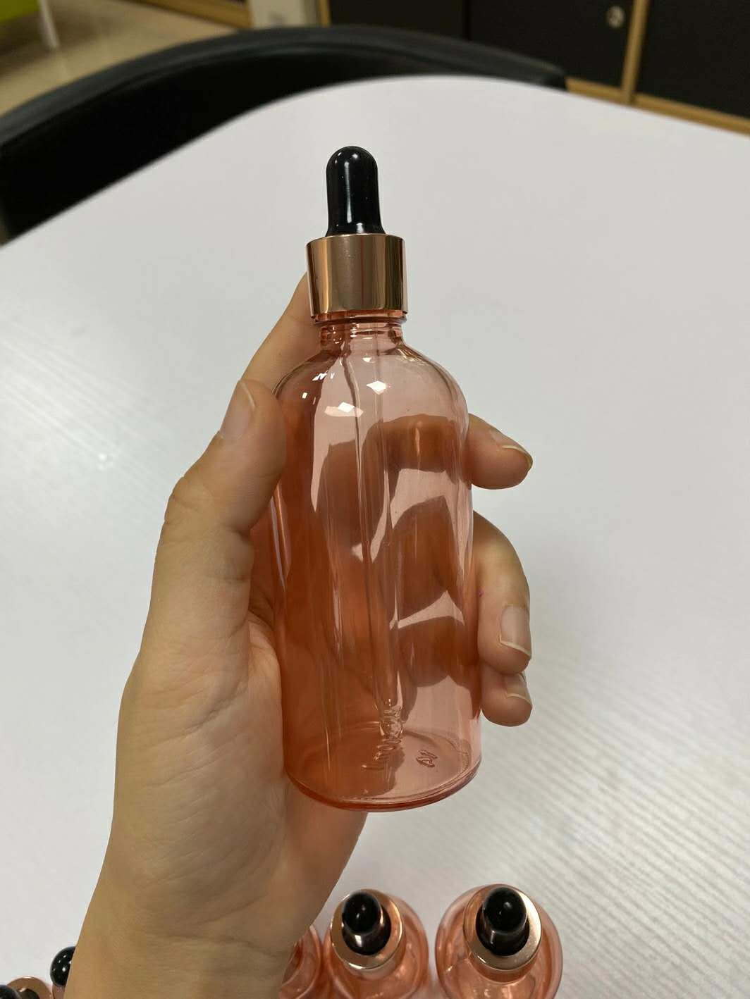 In Stock! 5ml 10ml 15ml 20ml 30ml 50ml 100ml glass rose gold dropper bottle for essential oil/cosmetics
