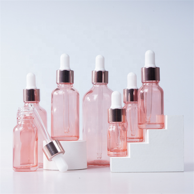 In Stock! 5ml 10ml 15ml 20ml 30ml 50ml 100ml glass rose gold dropper bottle for essential oil/cosmetics