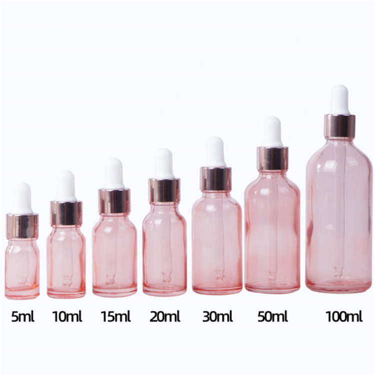 In Stock! 5ml 10ml 15ml 20ml 30ml 50ml 100ml glass rose gold dropper bottle for essential oil/cosmetics