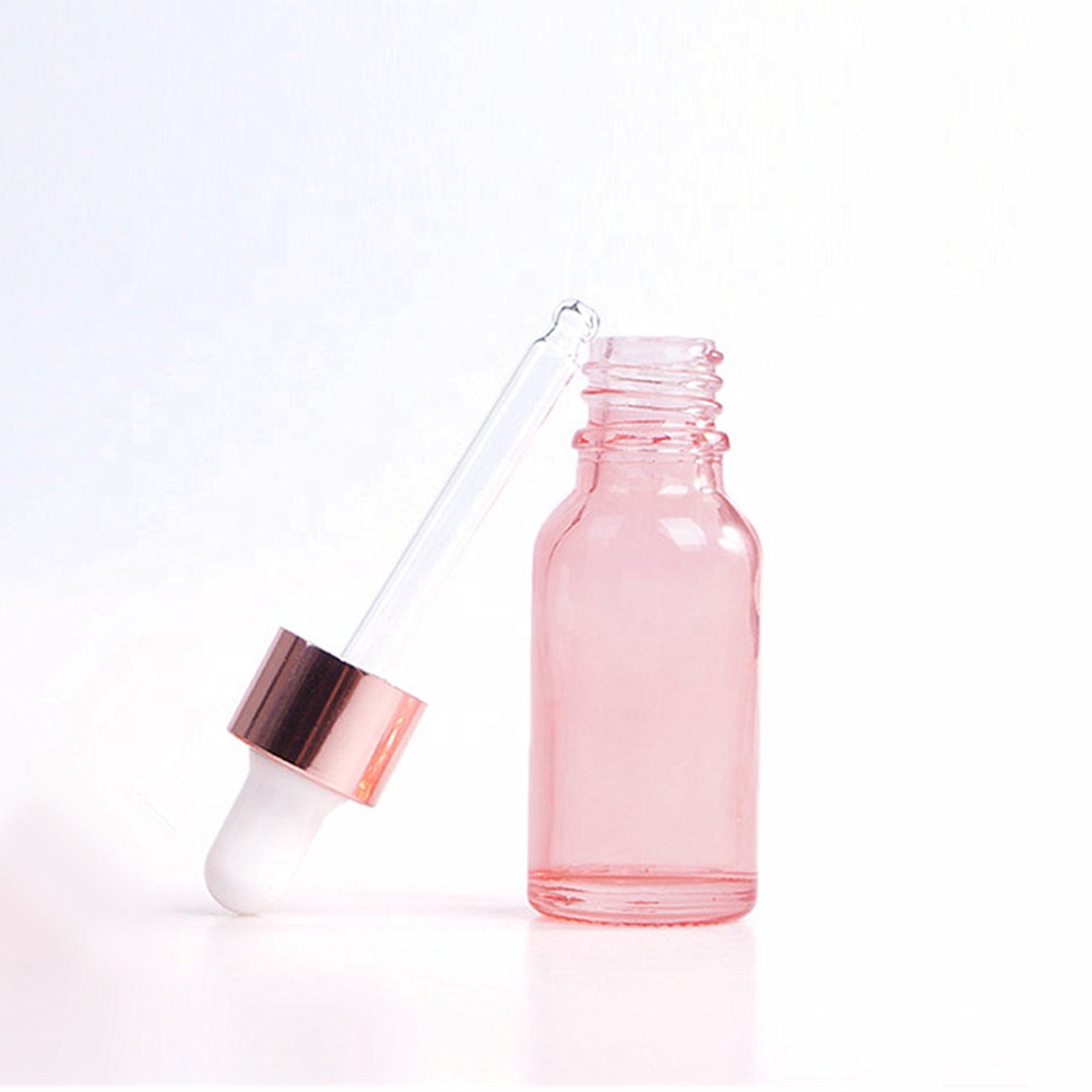 In Stock! 5ml 10ml 15ml 20ml 30ml 50ml 100ml translucent glass rose gold dropper bottle for essential oil/cosmetics