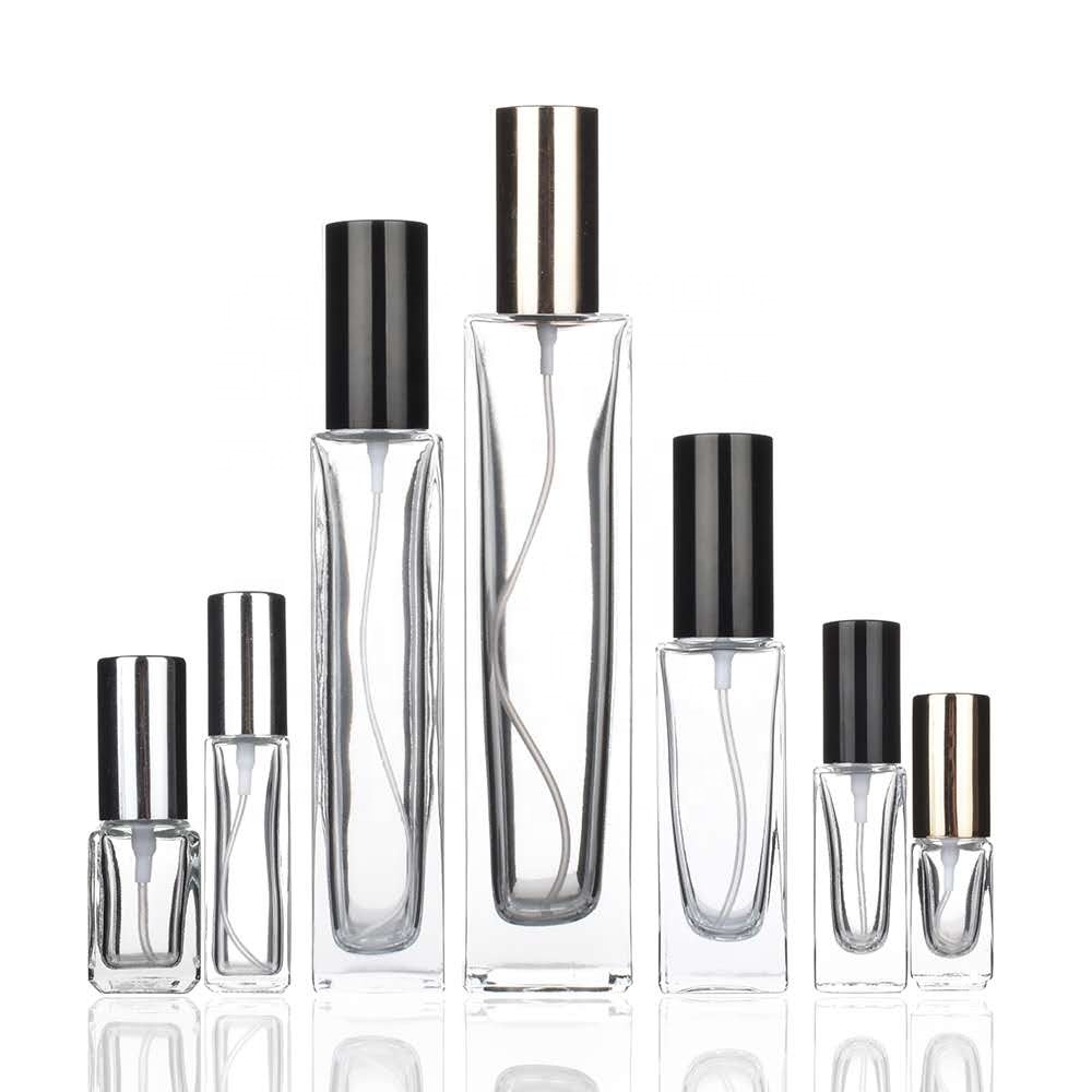 In Stock 5ml 7ml 10ml 30ml 50ml 100ml Atomizers Empty Glass Perfume Spray Bottles With Silver Cap