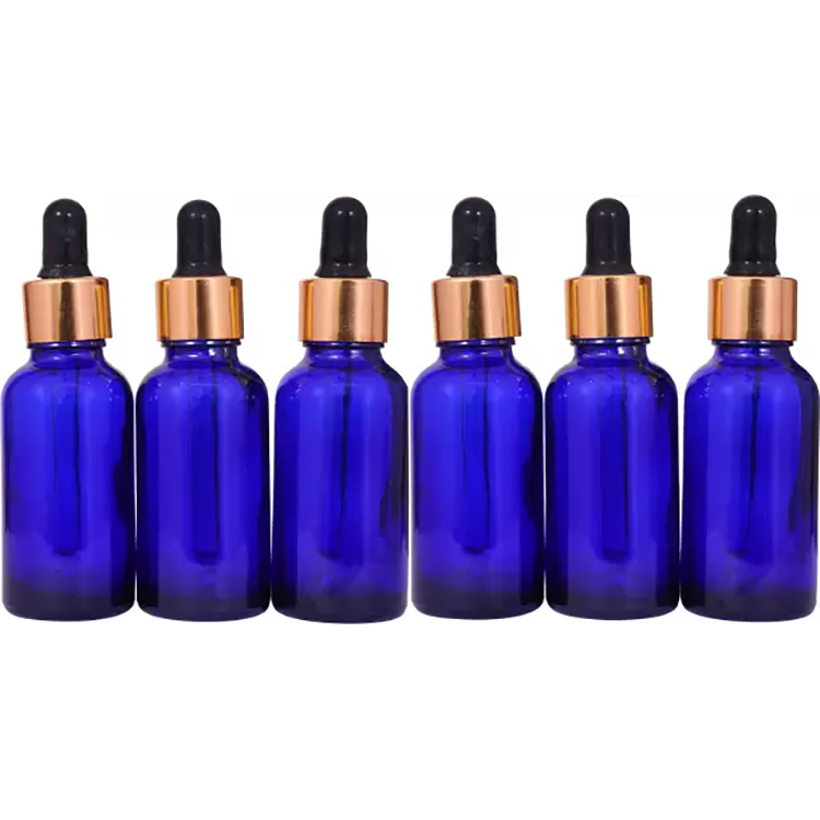 In Stock Boston Round Glass Dropper Bottle Purple Essential Oil Vitamin C Serum CBD Dropper Bottle