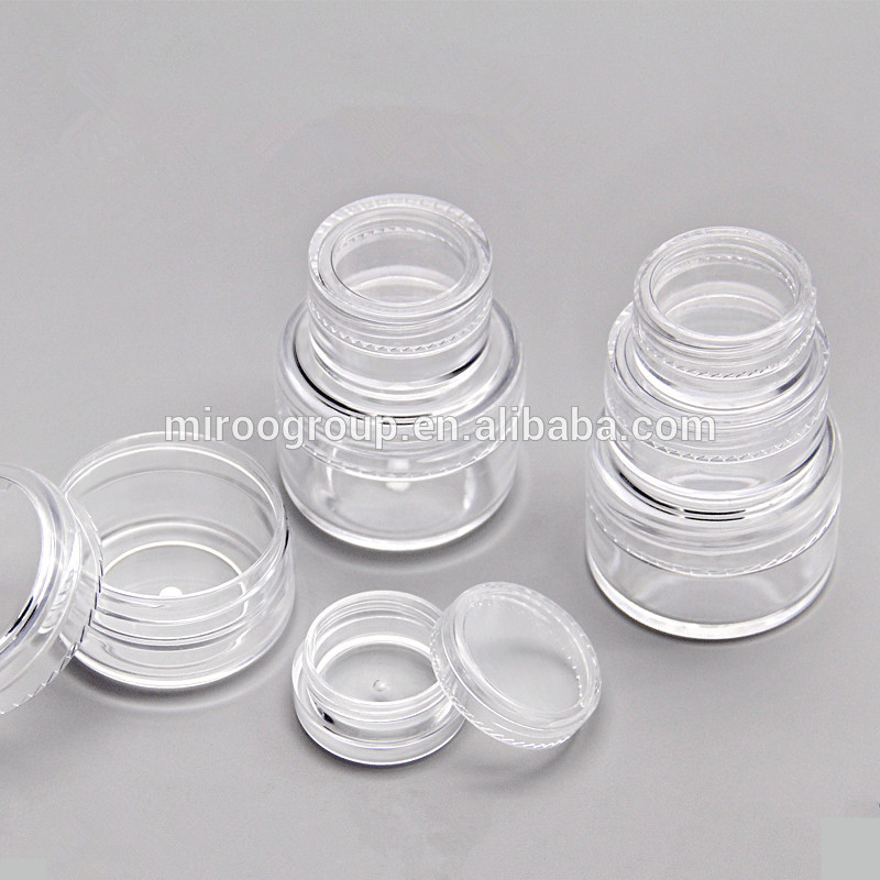 In Stock Cosmetic Sample Small Tiny 5g Empty Container, Plastic Round Pot Black Screw Cap Lid for Make Up, Eye Shadow, Nails