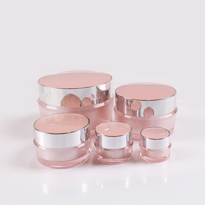 In Stock Cream Jar Manufacturer 15g Pink luxury custom skincare packaging Plastic Jars