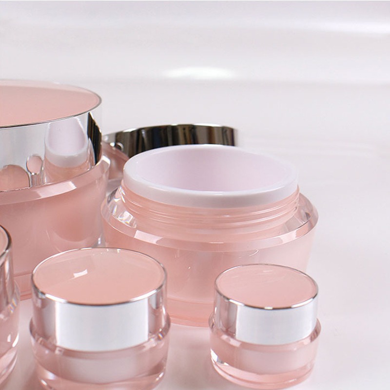 In Stock Cream Jar Manufacturer 15g Pink luxury custom skincare packaging Plastic Jars