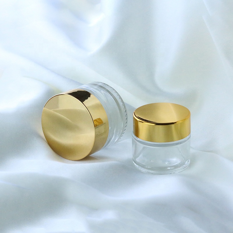 In Stock Empty Pomade Container Cosmetic 30ml 1 oz Cream Jars Round Clear Jar Glass (GJM04)
