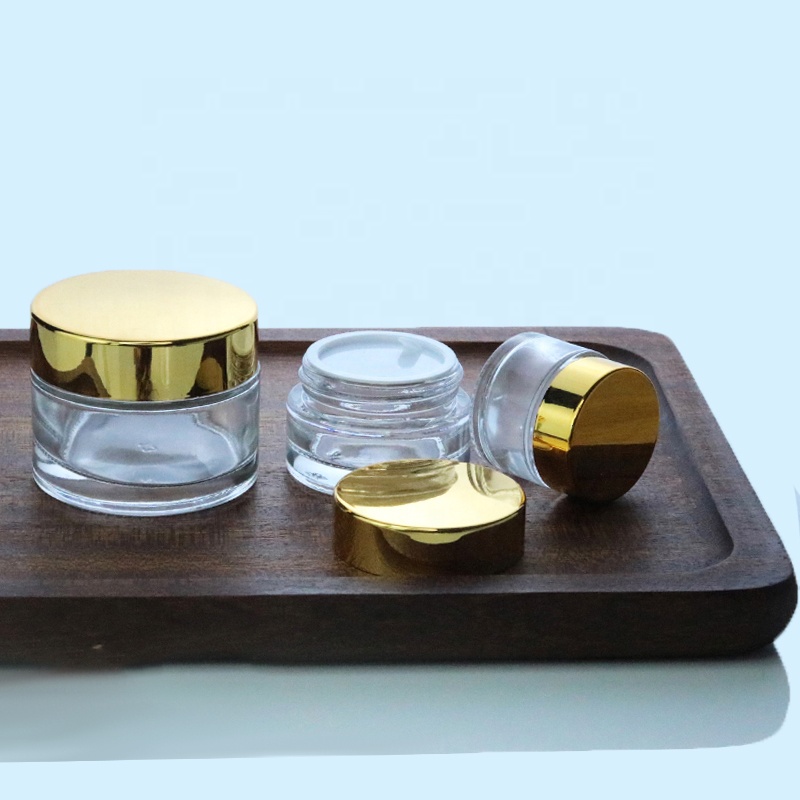 In Stock Empty Pomade Container Cosmetic 30ml 1 oz Cream Jars Round Clear Jar Glass (GJM04)