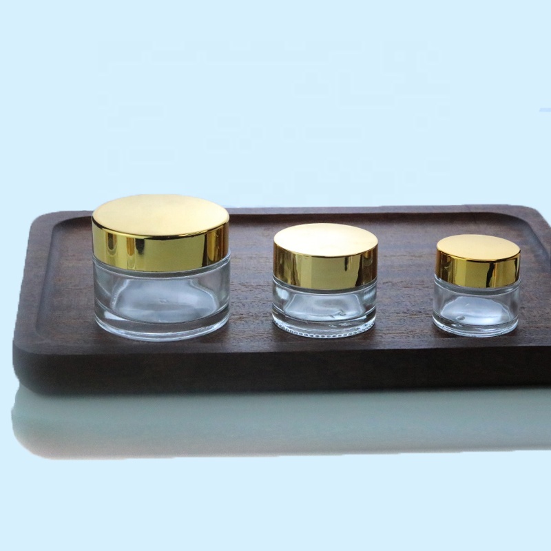 In Stock Empty Pomade Container Cosmetic 30ml 1 oz Cream Jars Round Clear Jar Glass (GJM04)