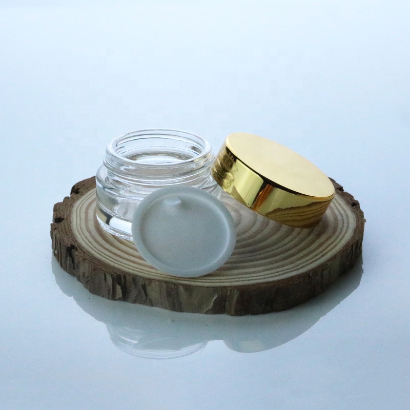 In Stock Empty Pomade Container Cosmetic 30ml 1 oz Cream Jars Round Clear Jar Glass (GJM04)