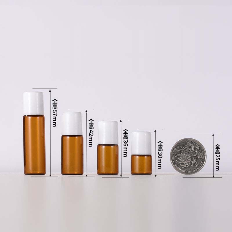 In Stock Empty glass amber blue clear pink mini 2ml essential oil bottles 1ml roll on bottle
