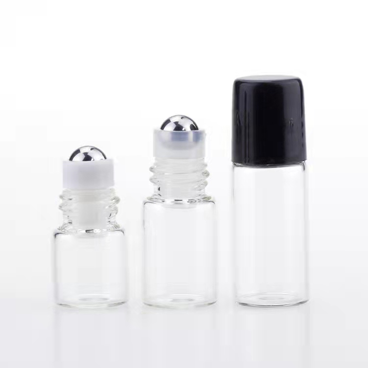 In Stock Empty glass amber blue clear pink mini 2ml essential oil bottles 1ml roll on bottle