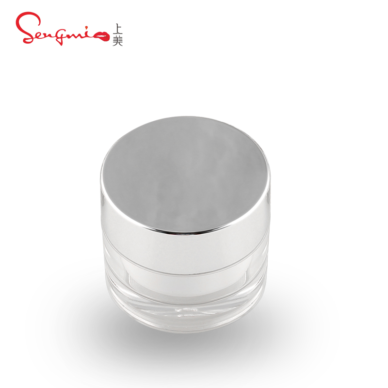 In Stock Factory Clear Empty Skincare Packaging Wholesale 50g Transparent Acrylic Cream Jar with Metalized Cap