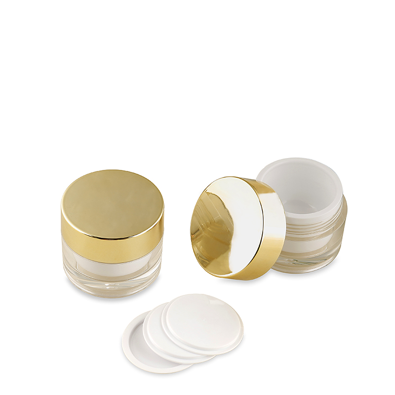 In Stock Factory Clear Empty Skincare Packaging Wholesale 50g Transparent Acrylic Cream Jar with Metalized Cap