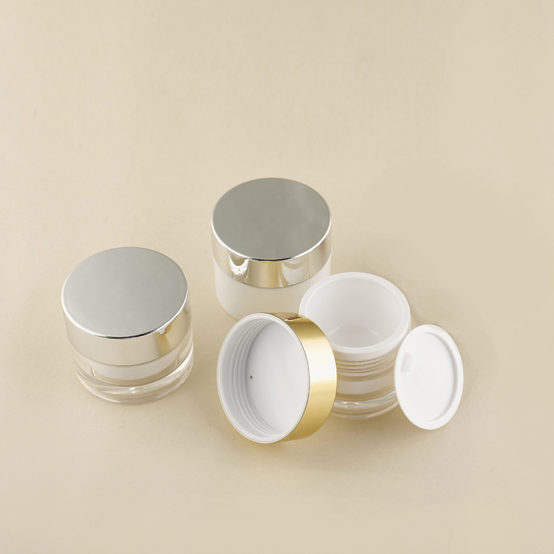 In Stock Factory Clear Empty Skincare Packaging Wholesale 50g Transparent Acrylic Cream Jar with Metalized Cap