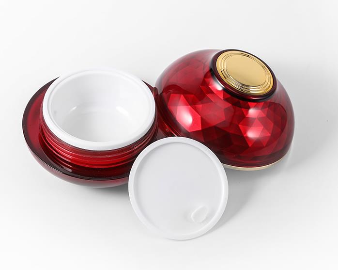 In Stock Factory Price Skincare Packaging Fashion 30g White Red Empty Cream Container Acrylic Cream Jar